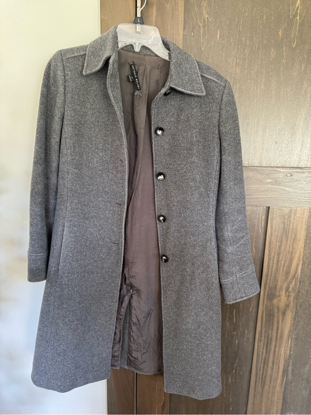 Antonio Melani Gray Wool Blend Single-Breasted Coat - Classic Fall Coat